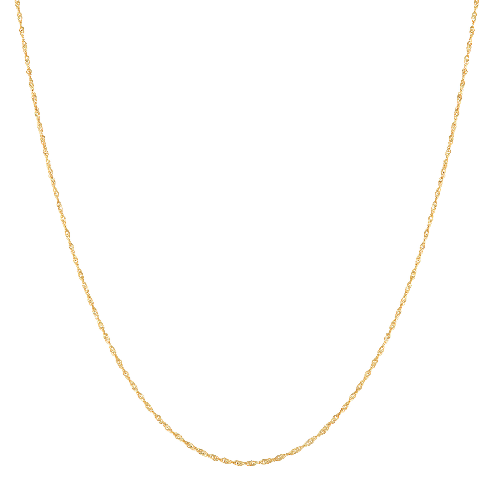 Solid Singapore Chain in 14K Yellow Gold, 1.3MM, 16