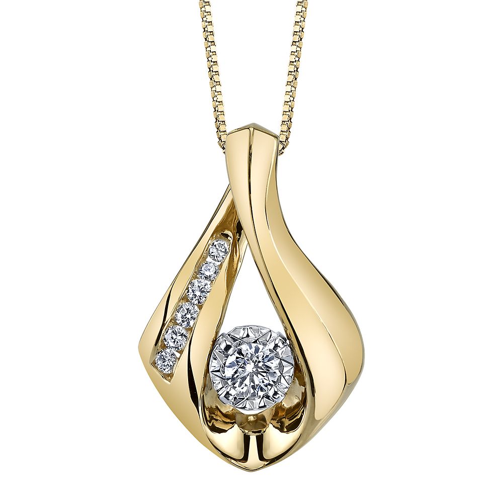 Sirena® 1/4 ct. tw. Diamond Pendant in 10K Yellow Gold | Helzberg Diamonds
