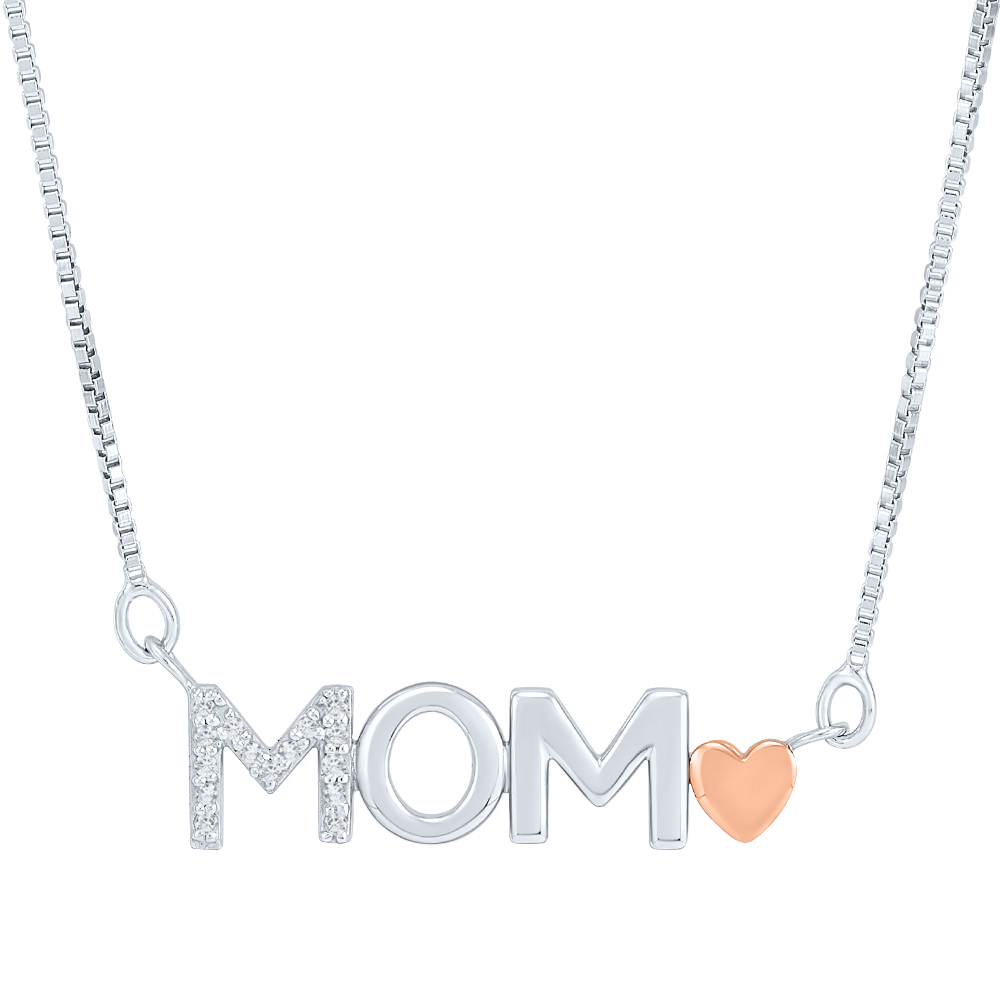 White gold mom on sale necklace