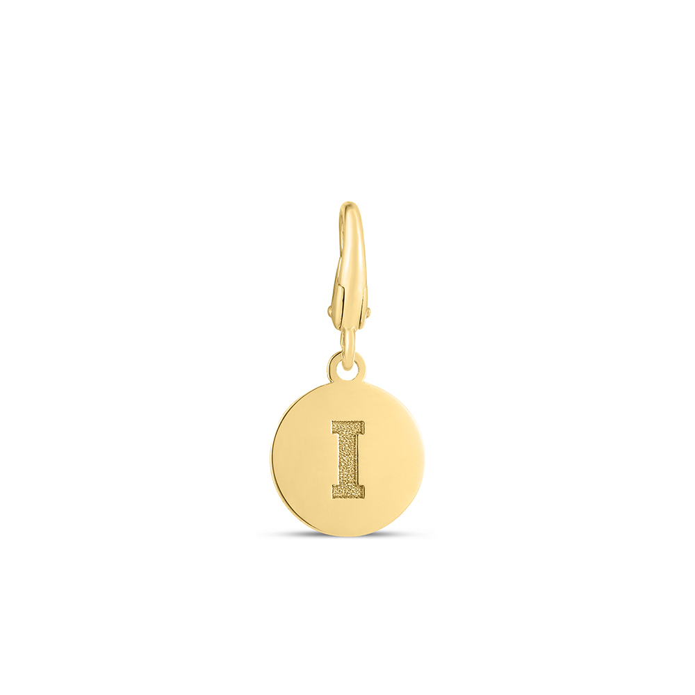 Initial Charm Disc with Letter “Z” in 10K Yellow Gold