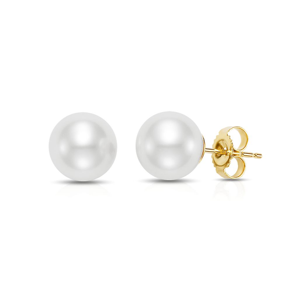 8mm cultured pearl stud earrings