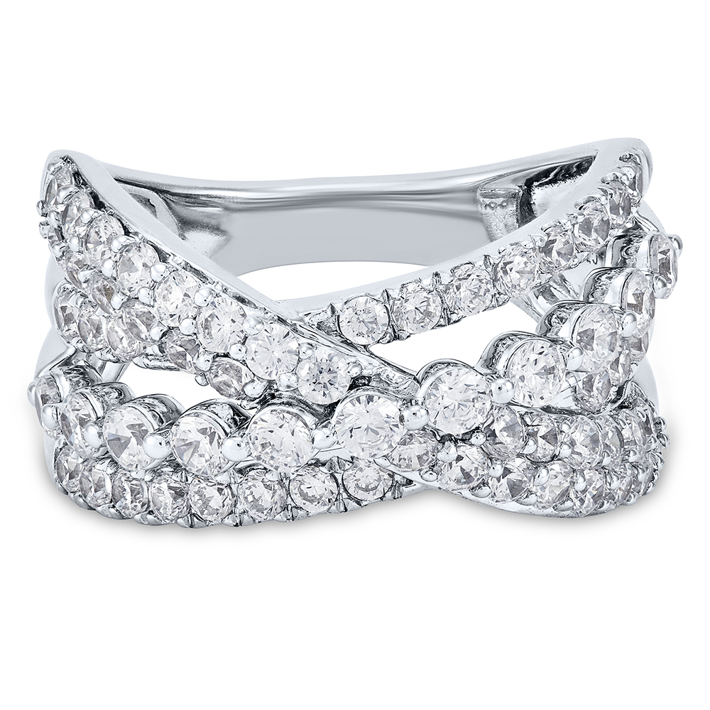 Lab-Grown Diamond Crossover Ring in 14K White Gold