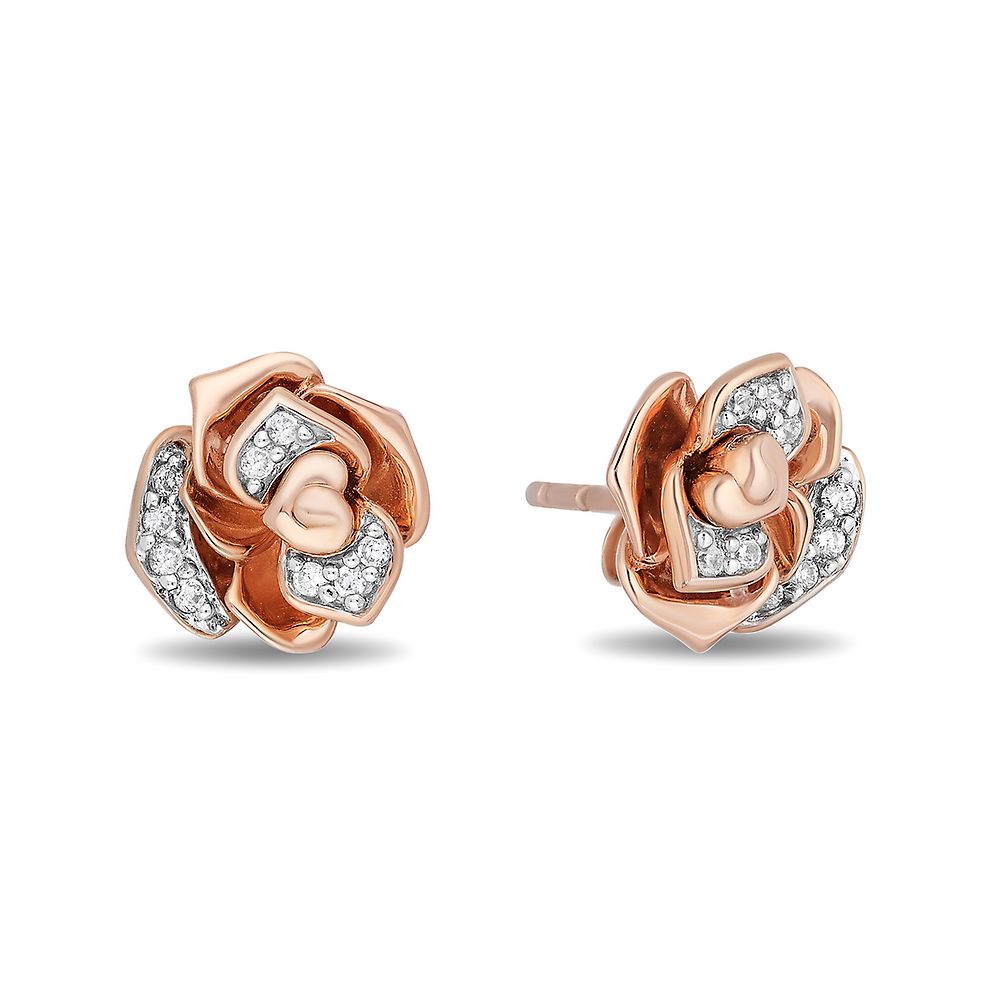 disney belle rose earrings