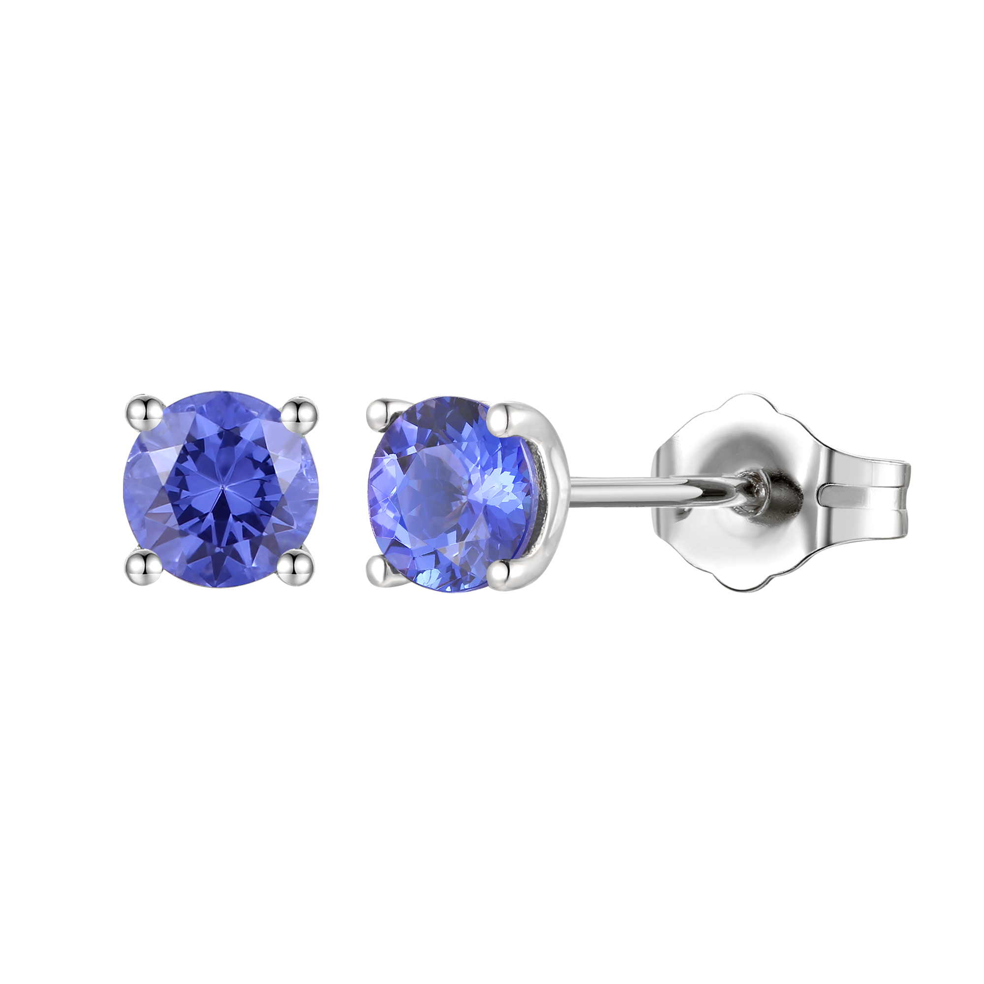 Tanzanite Stud Earrings in 14K White Gold