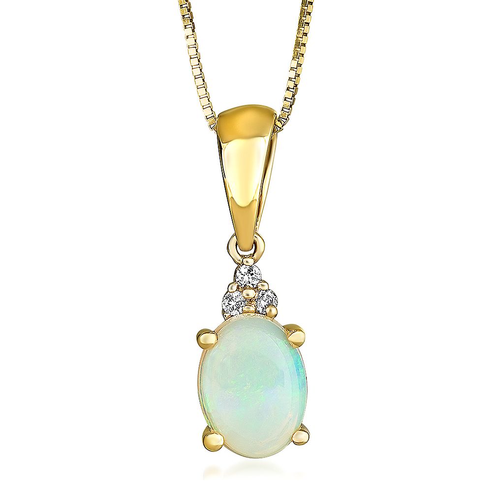 Opal, Emerald & Diamond Pendant