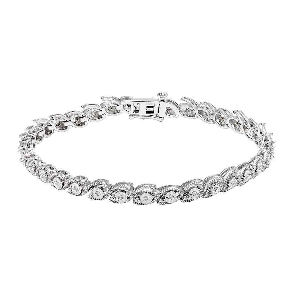 1 7 Ct. Tw. Diamond Bracelet In Sterling Silver 