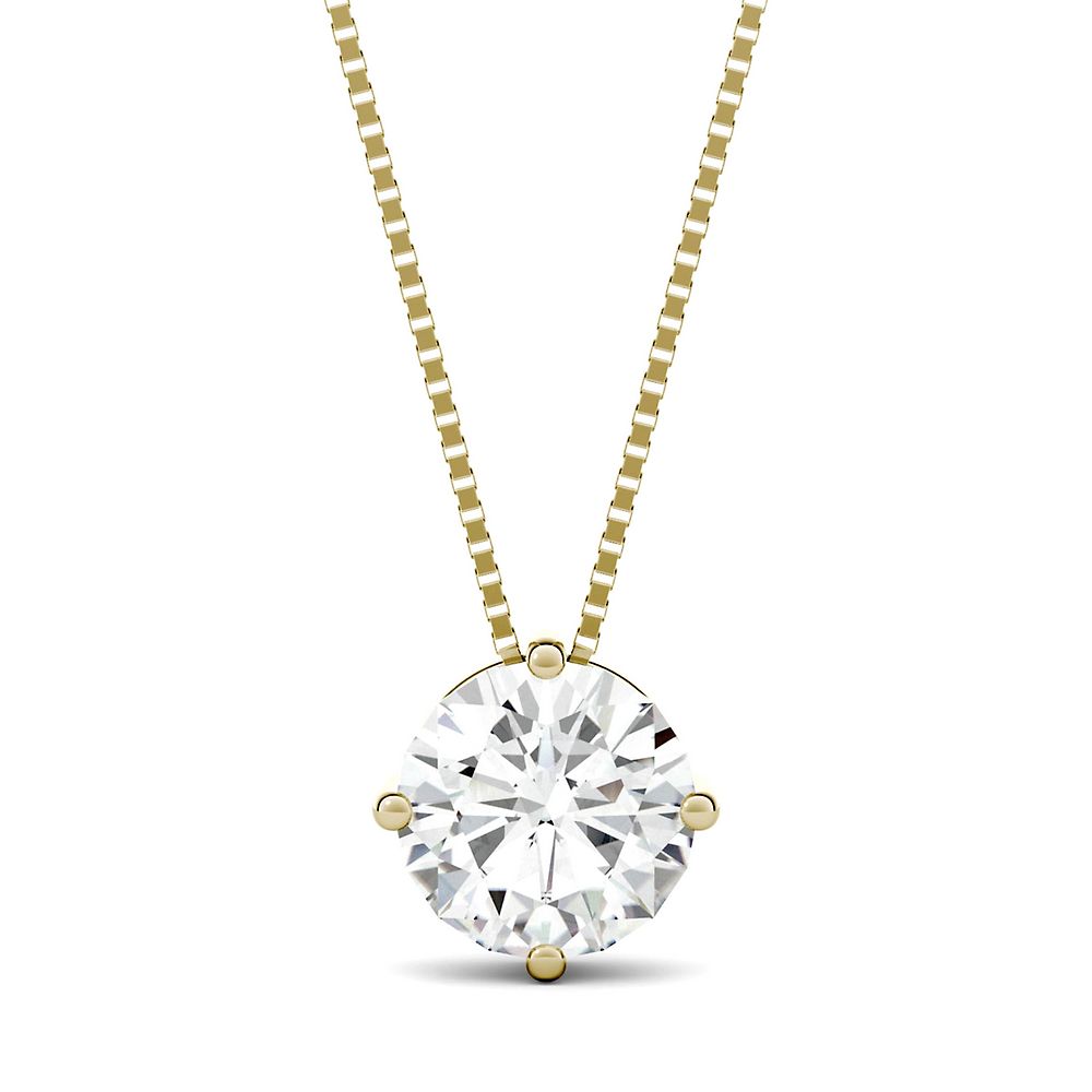 Forever One™ Round Moissanite Solitaire Pendant in 14K Yellow Gold (2 ct.)