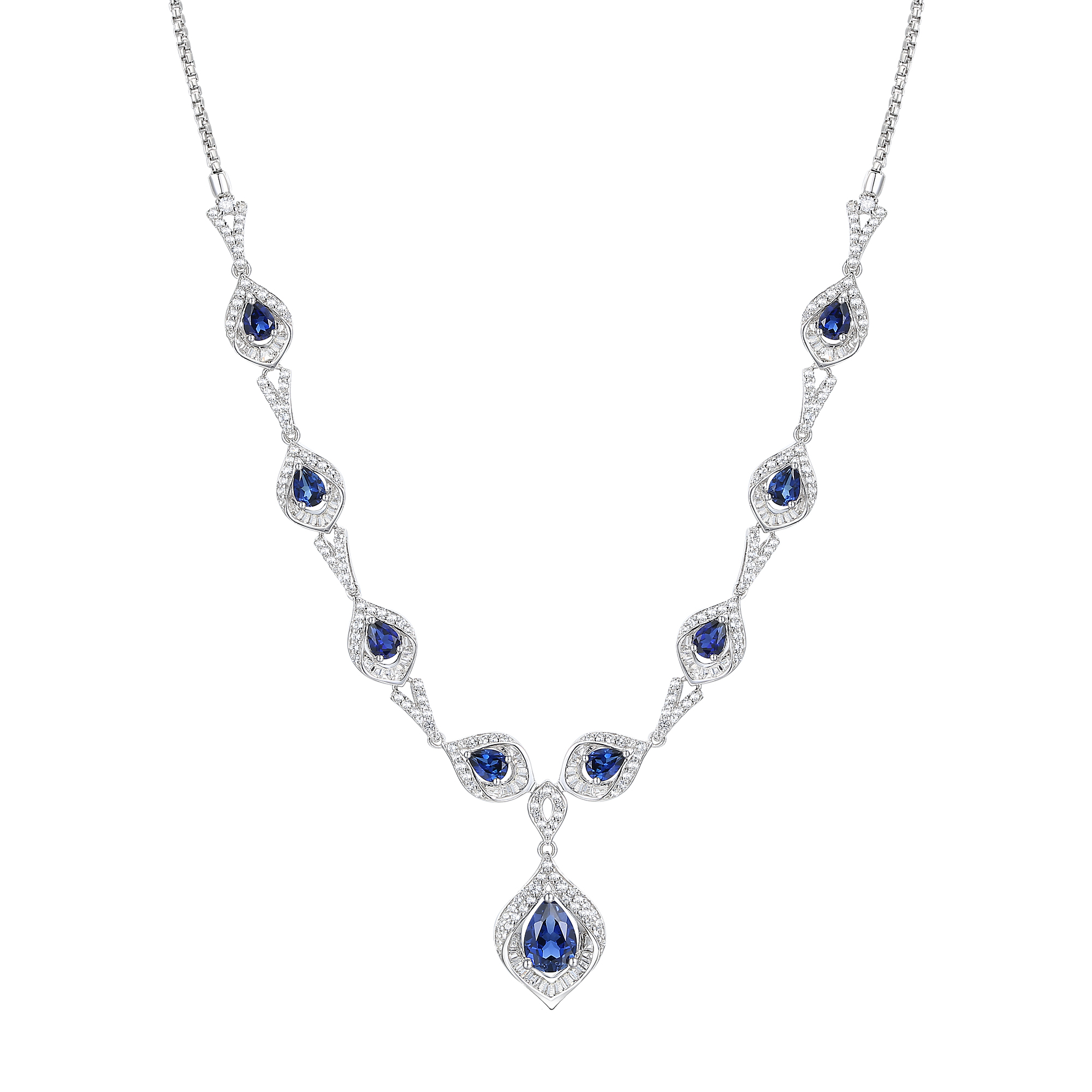 Blue sapphire gold necklace on sale set