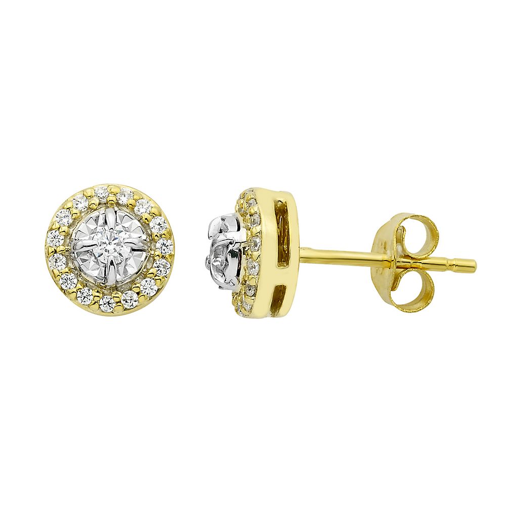 Claire's Round Diamond Stud Earrings 1/10 Ct. Tw. 14kt Gold | Yellow