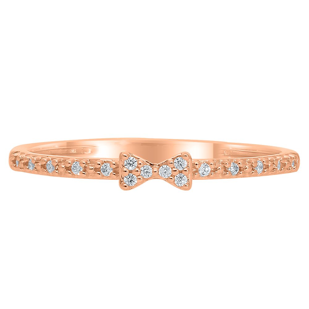 Rose gold clearance diamond bow ring