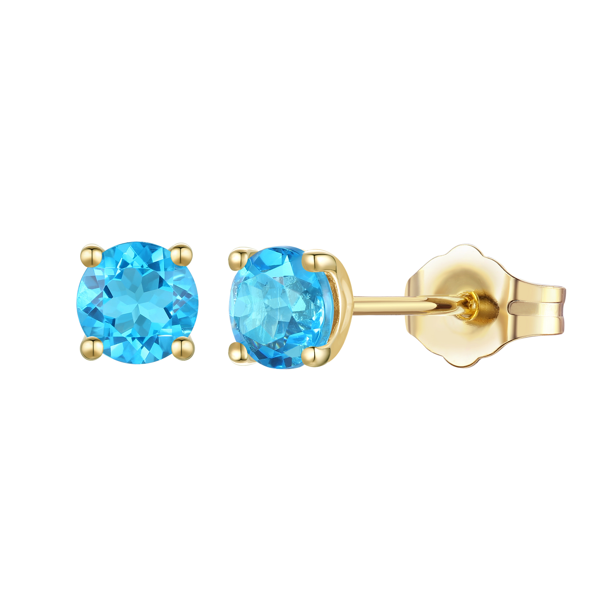 9ct Yellow Gold Aquamarine CZ 5mm Heart Stud Earrings  Jewelleryboxcouk