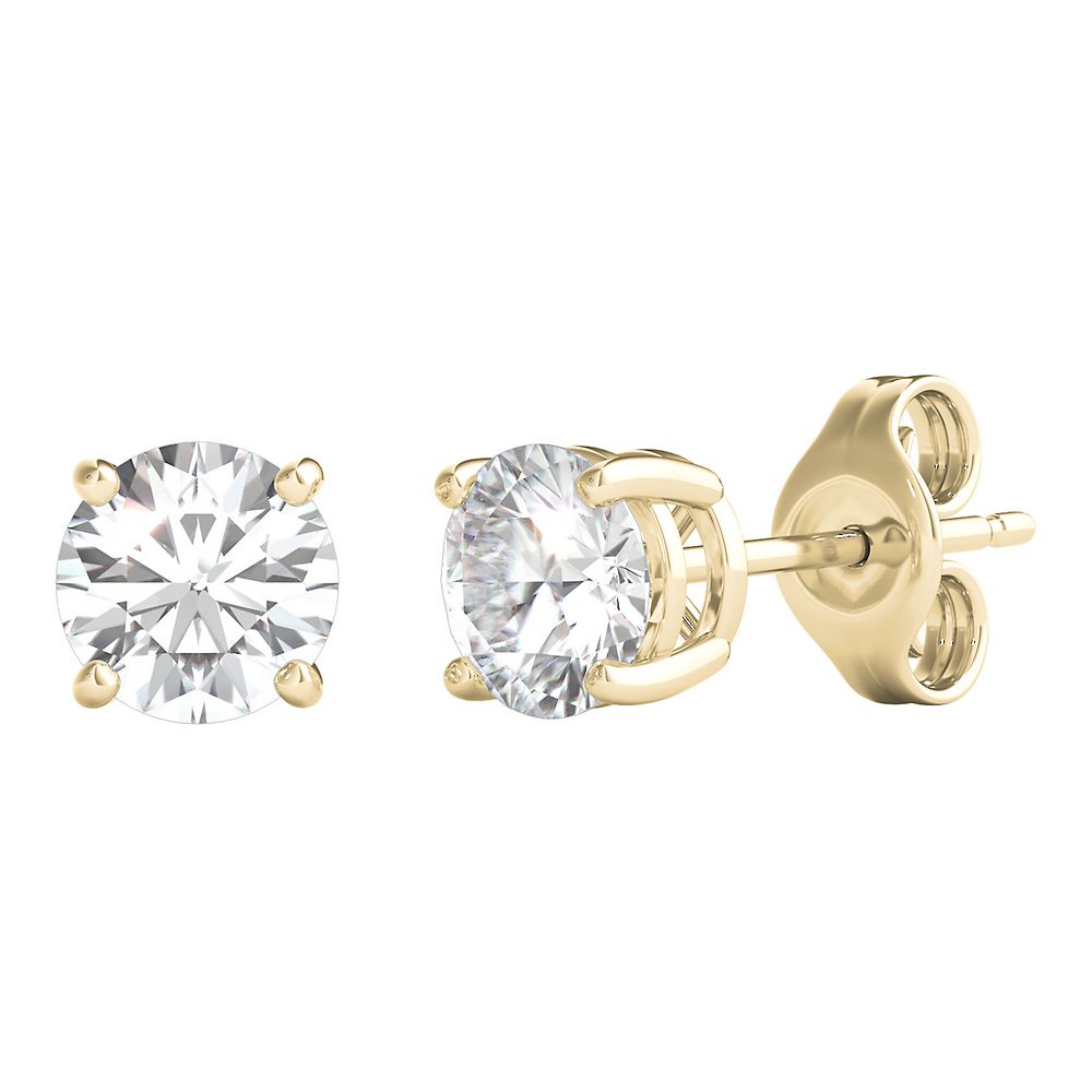 1 Ct. Tw. Diamond 4-Prong Stud Earrings | 14K Yellow Gold | Size 5.20 mm | Helzberg Diamonds