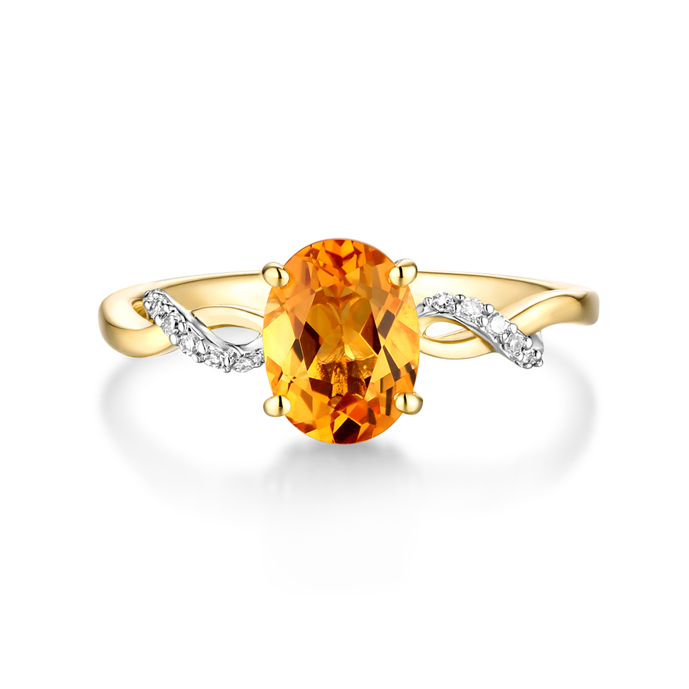 Citrine & Diamond Ring in 10K Yellow Gold | Helzberg Diamonds