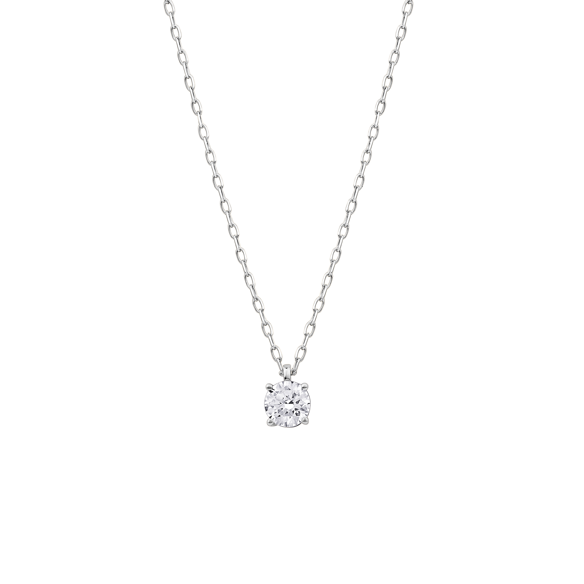 Round Lab Grown Diamond Solitaire Pendant in 10K Gold