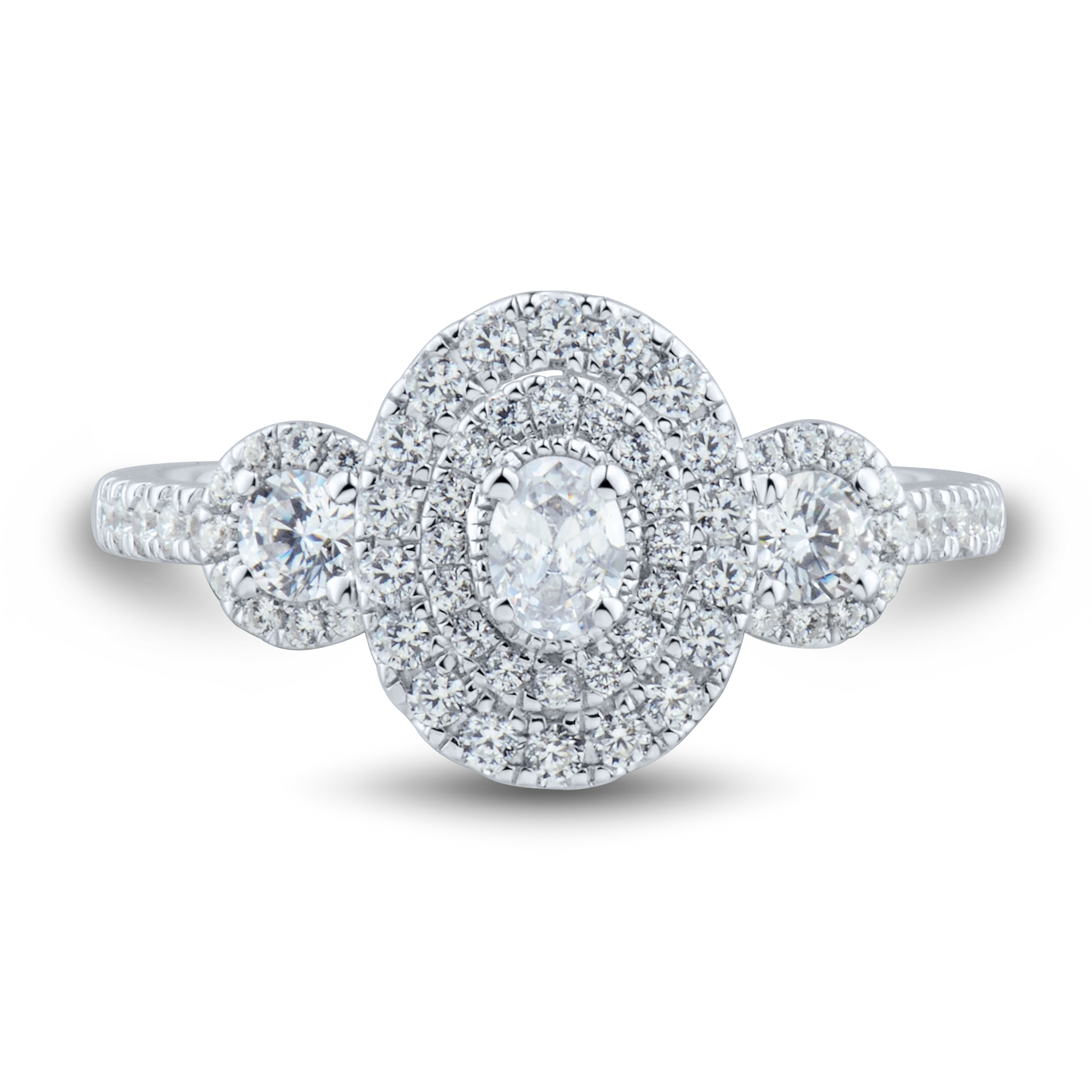 Helzberg Signature Oval-Shaped Halo Engagement Ring