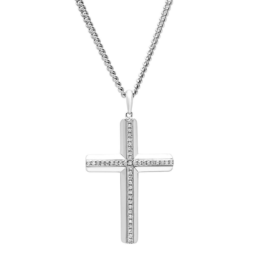 925 Sterling Silver Cross Necklace VVS Moissanite Diamond, 50% OFF