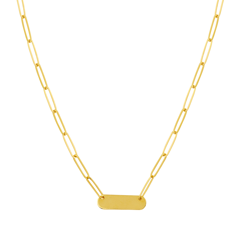 Paperclip Chain Necklace in 14K Yellow Gold, 3.15mm, 18