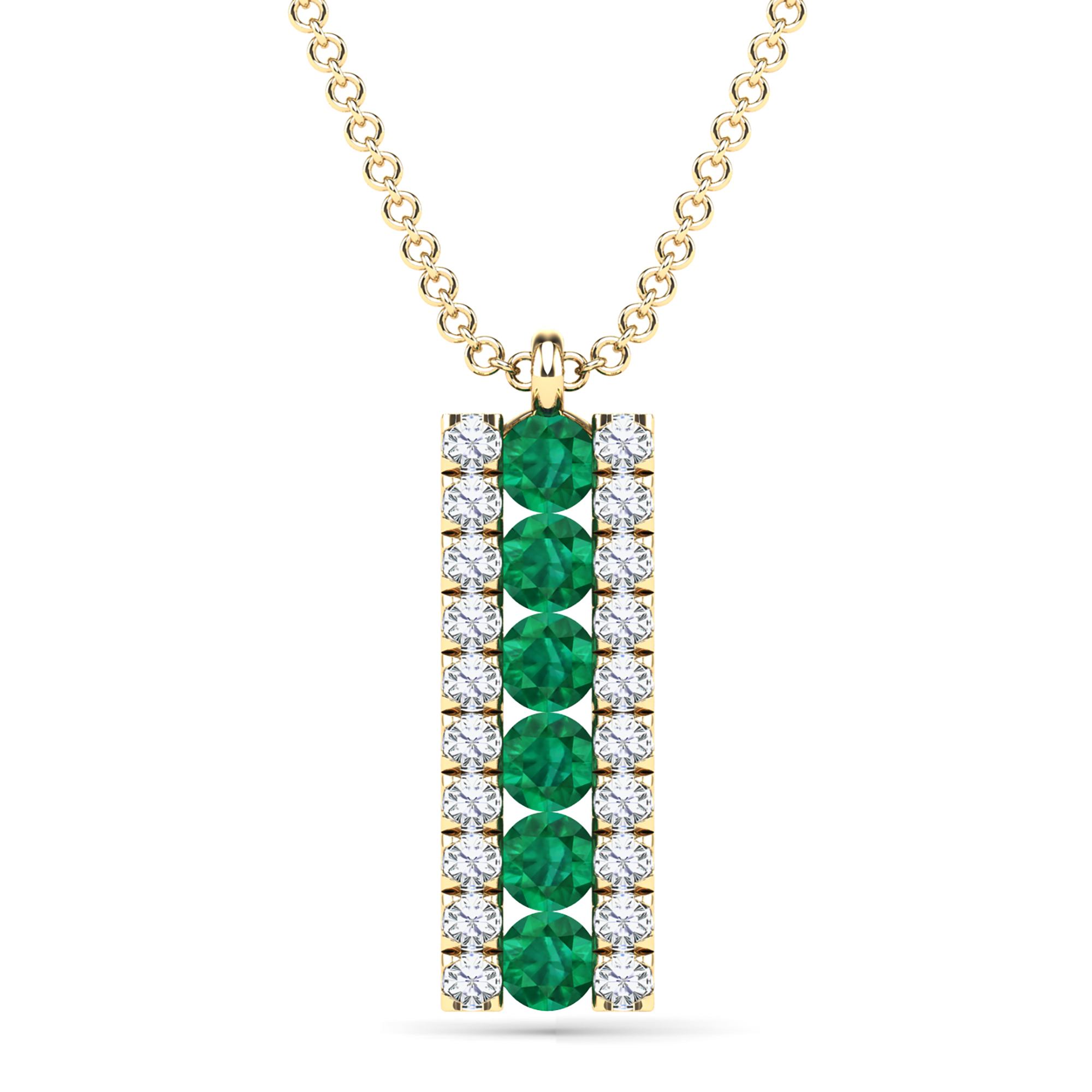 Emerald on sale bar necklace