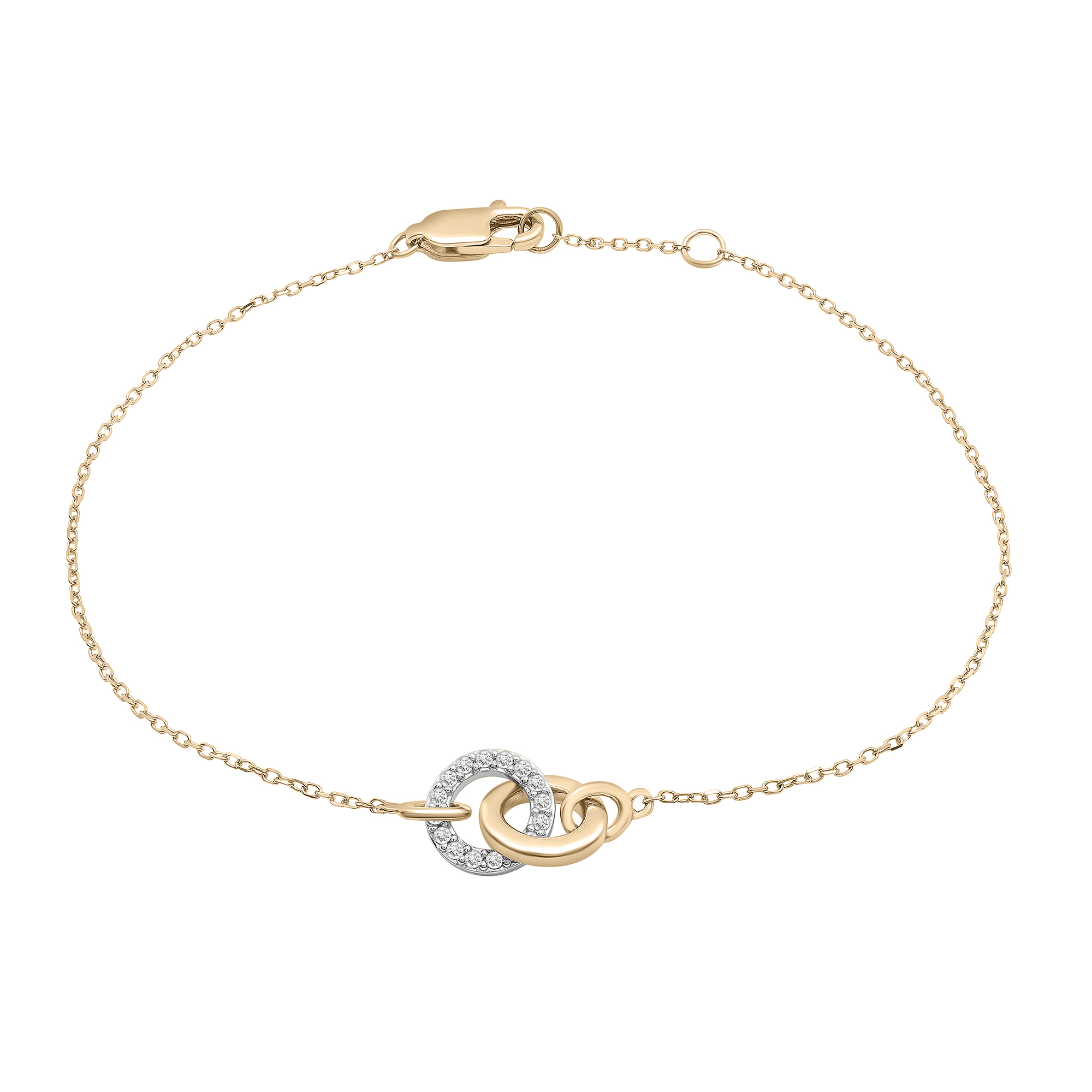 Laure by Aurate Two-Tone Diamond Linked Circle Bracelet