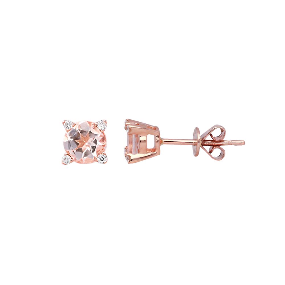 Morganite & Diamond Earrings in 10K Rose Gold | Helzberg Diamonds