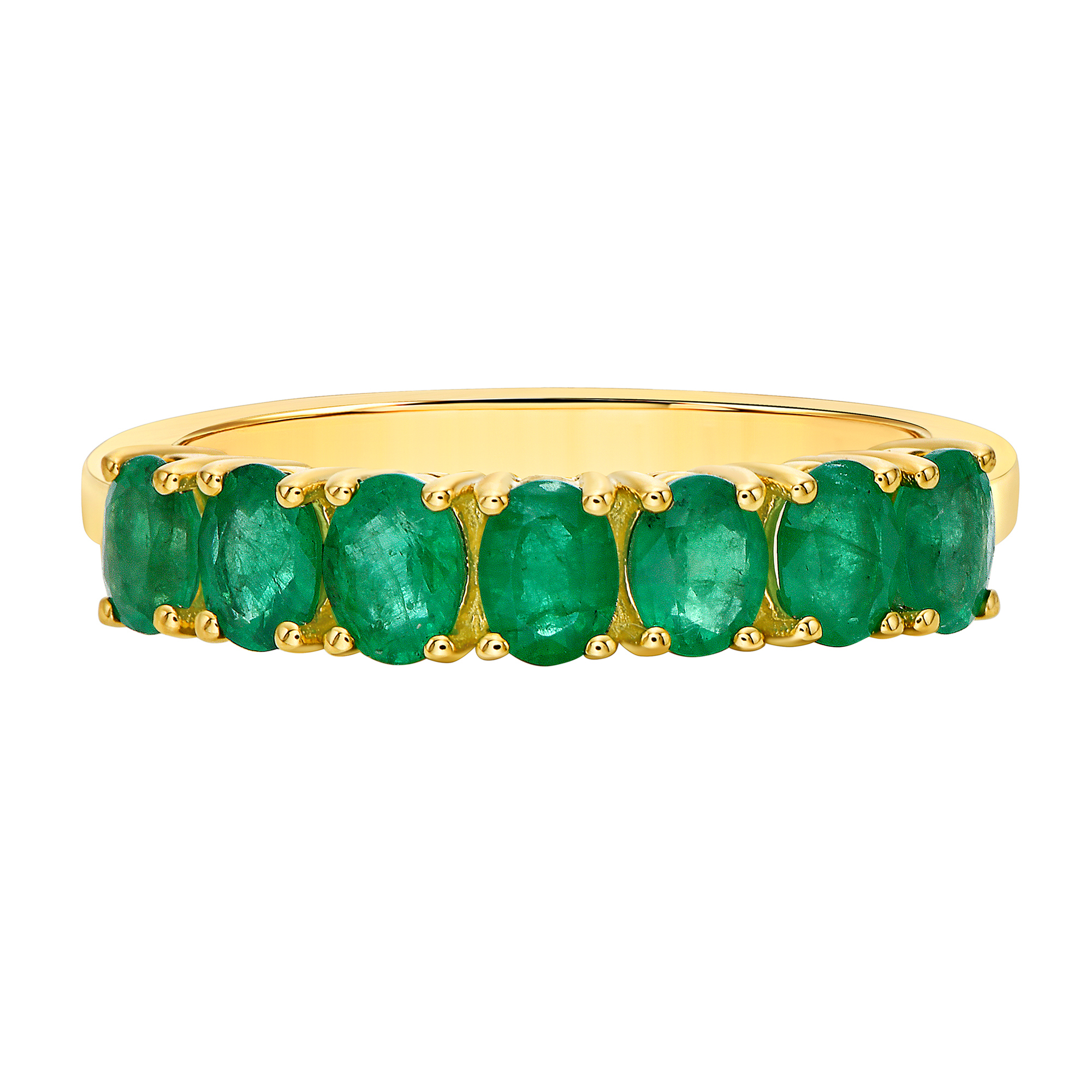 Emerald Band in 10K Yellow Gold