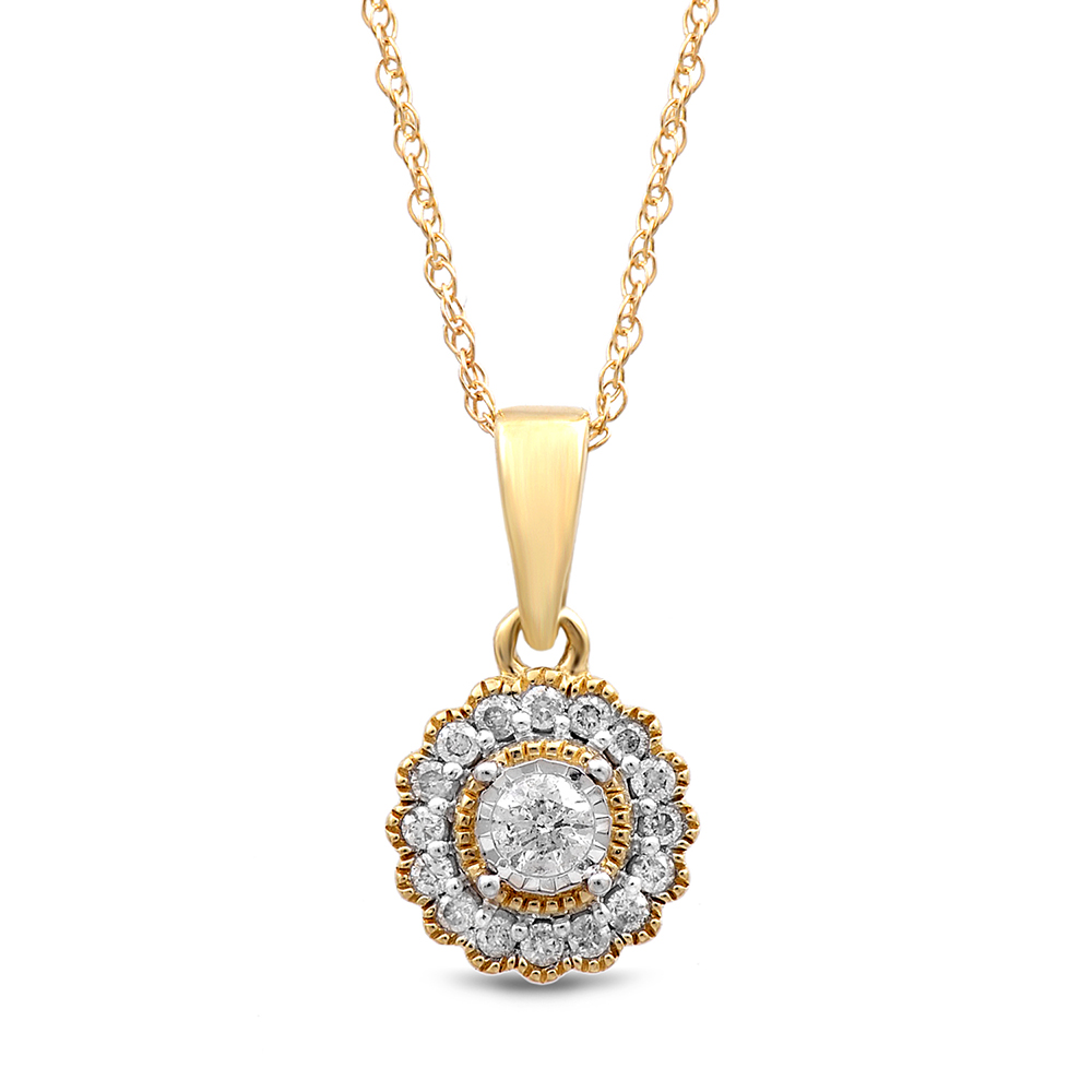 1/7 ct. tw. Diamond Pendant in 10K Yellow Gold | Helzberg Diamonds