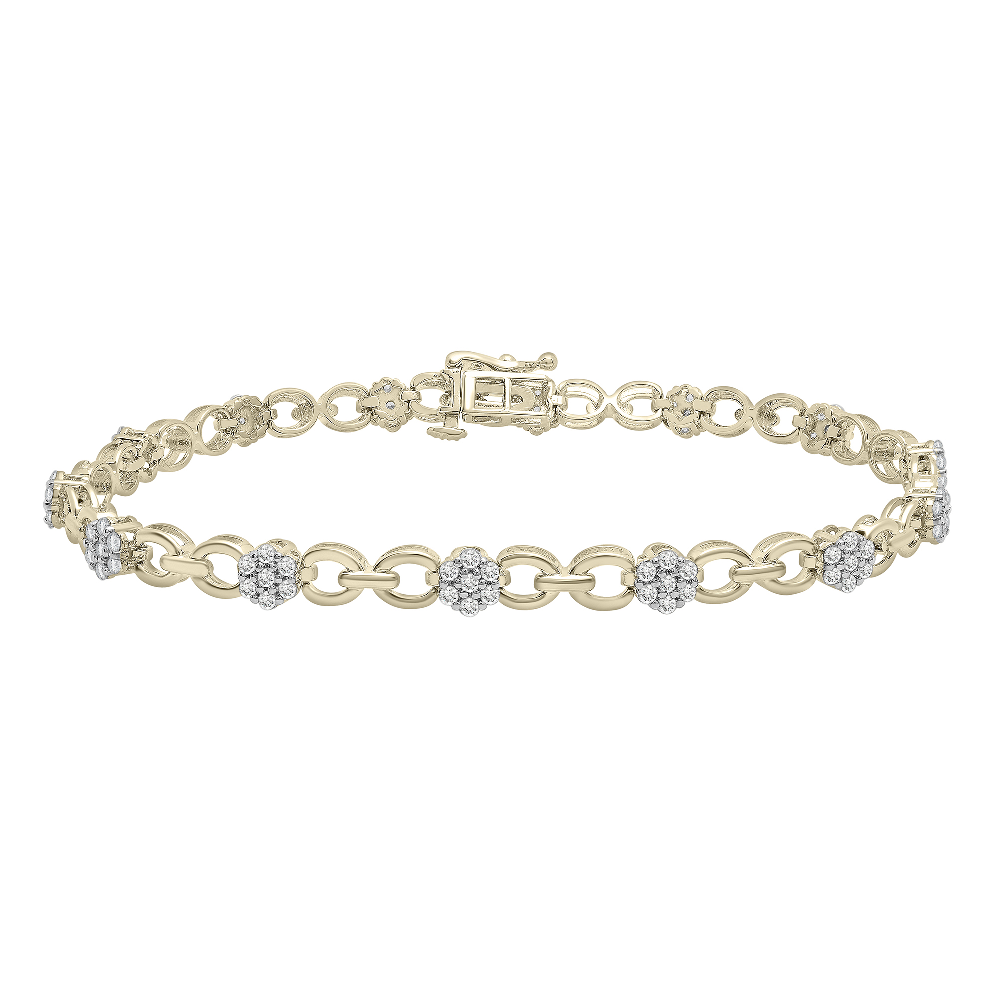 Diamond Flower Bracelet 14k Gold Diamond Bracelet Unique 