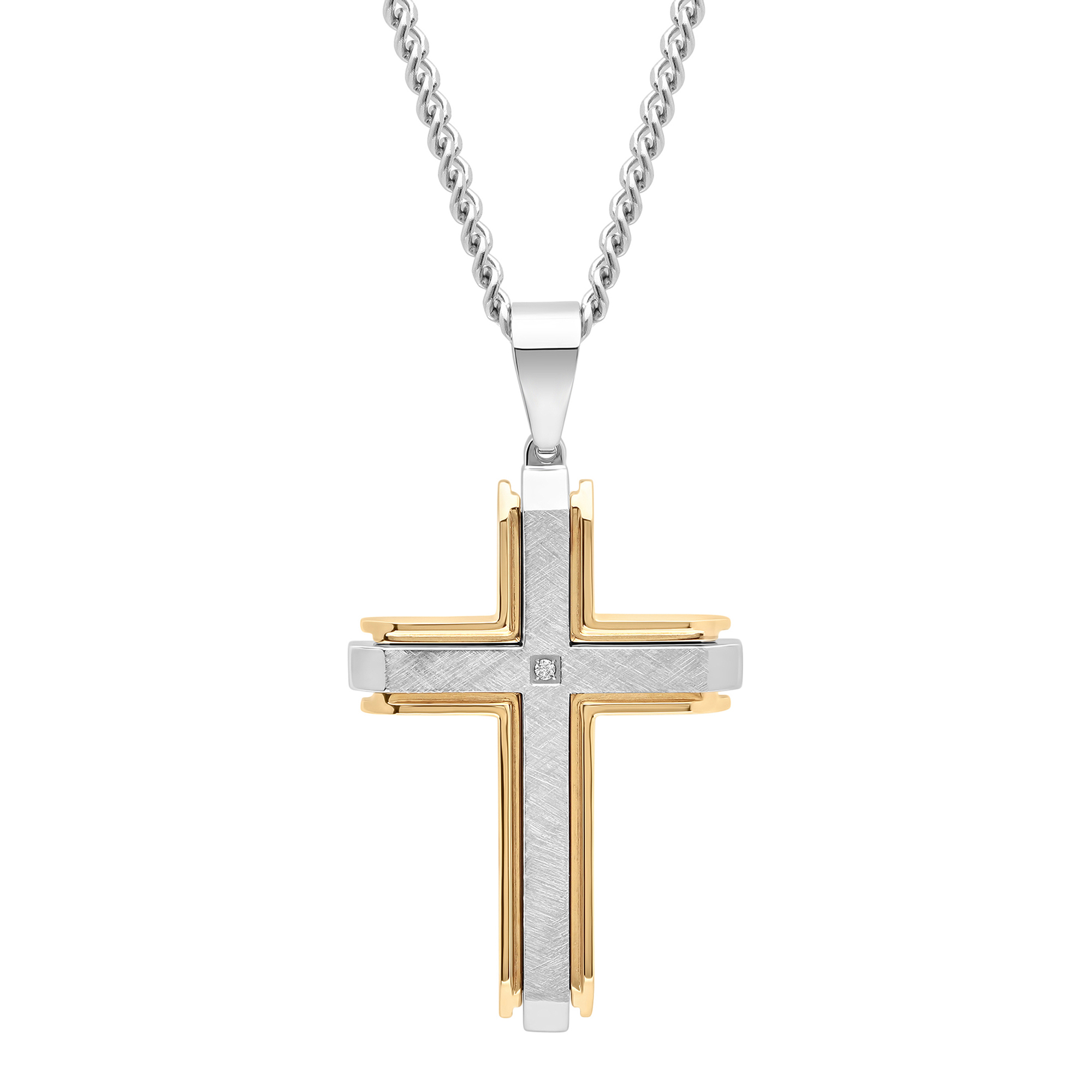 Mens stainless sale steel crucifix pendant