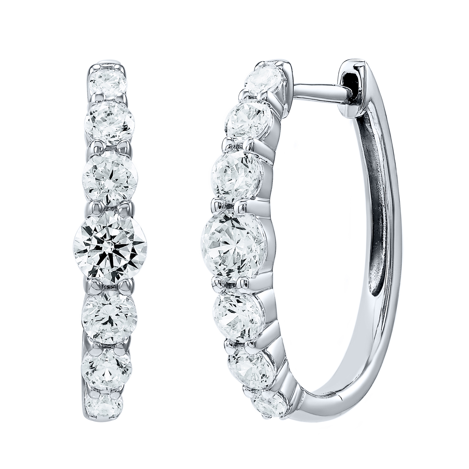 Helzberg Lab Grown Diamonds 1 ct. tw. Lab Grown Diamond Hoop Earrings ...