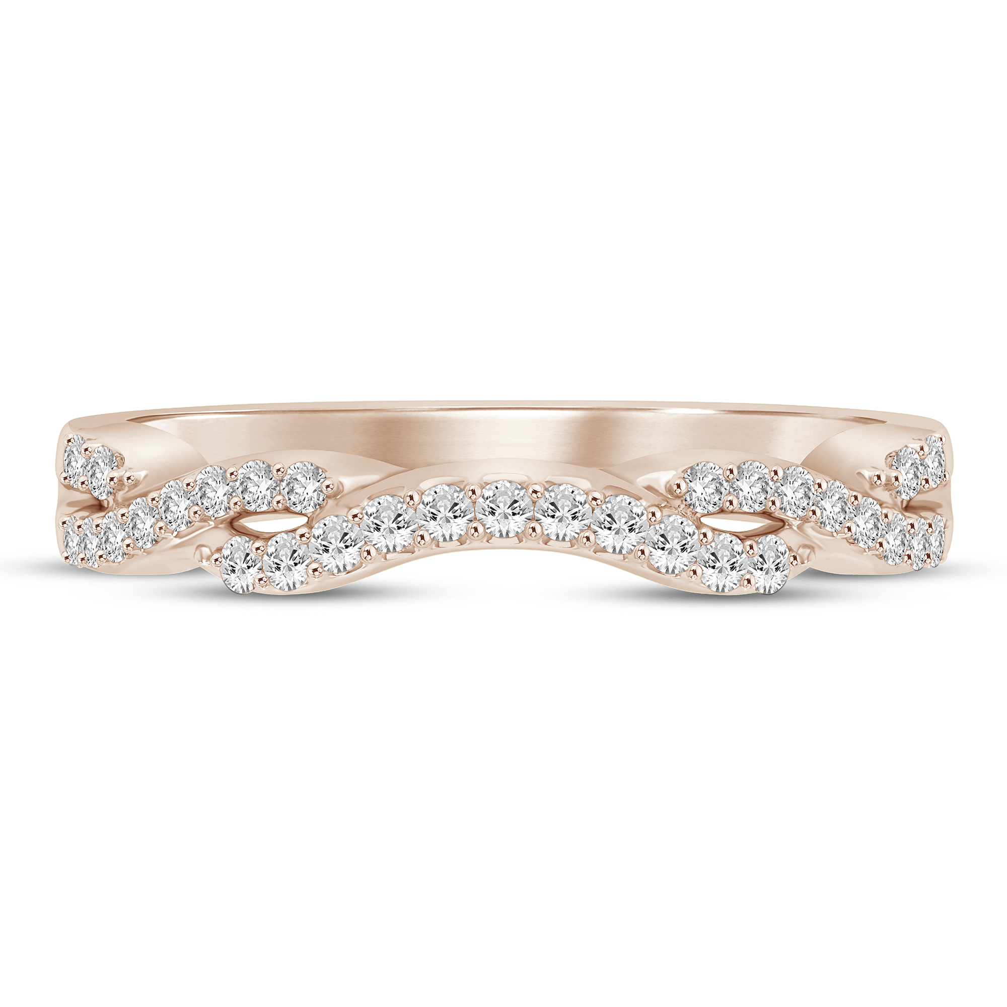 14K Rose Gold Diamond Twist Bracelet