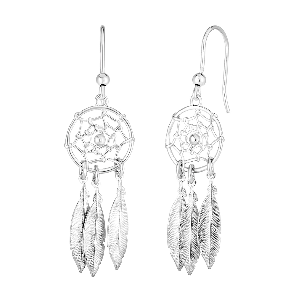 Bohemian Dream Catcher Feather Beads Long Earrings – Ishka