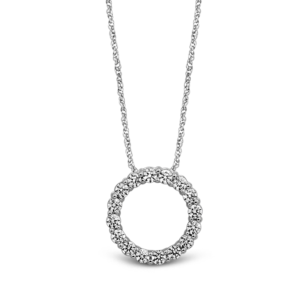 1/4 ct. tw. Diamond Circle Pendant in 10K White Gold | Helzberg