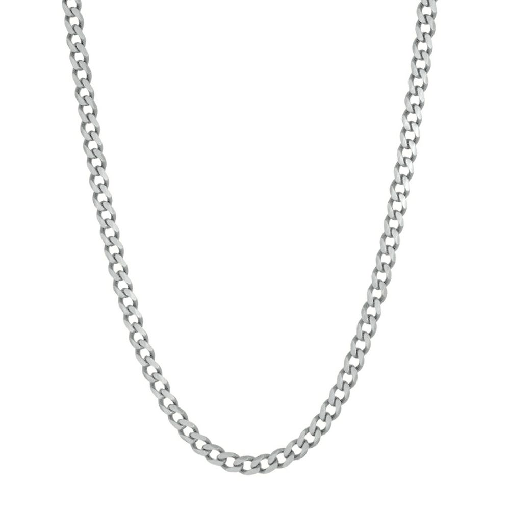 Mens silver curb deals chain 22 inch