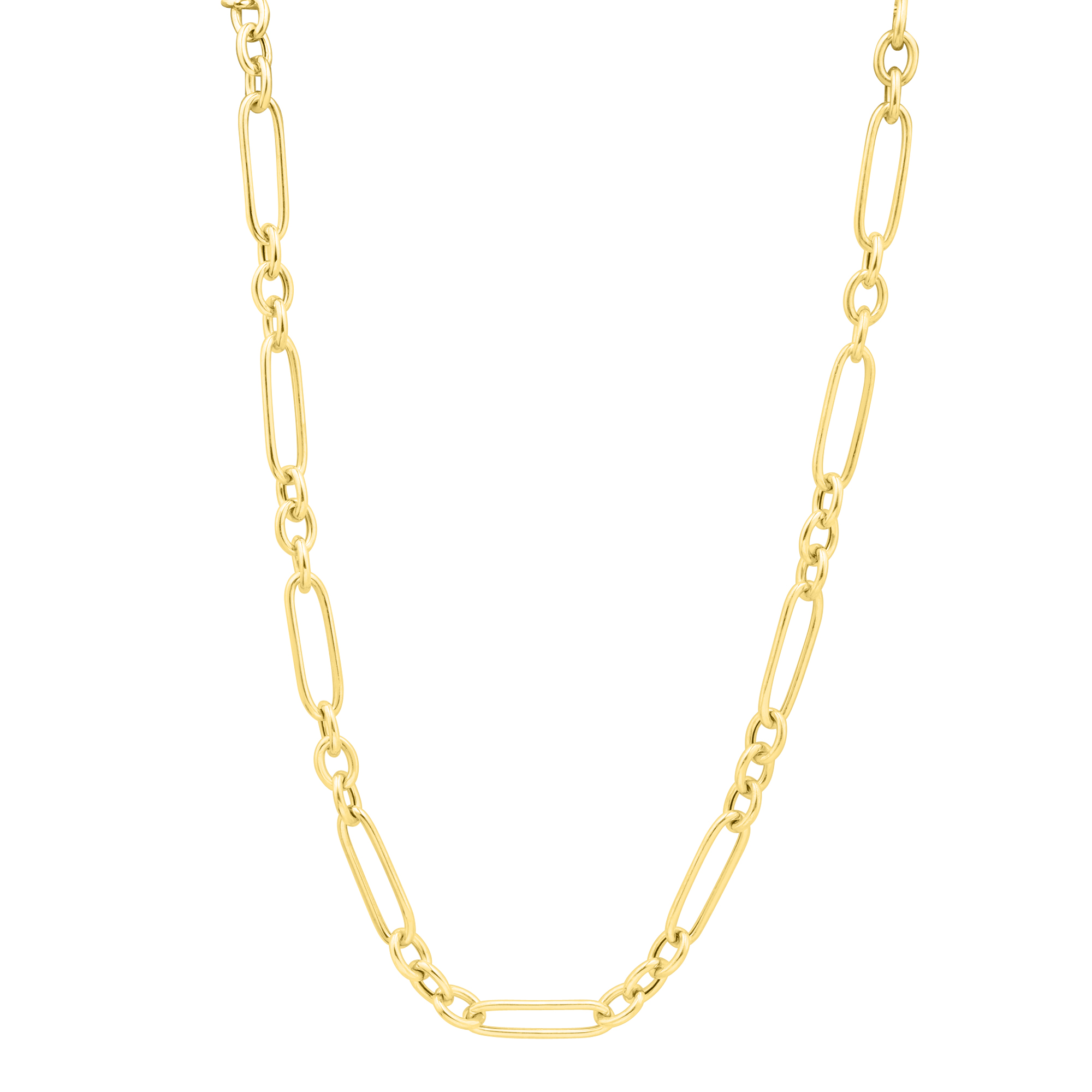 14K Yellow Gold Polished Paperclip Chain Nekclace for Men and Women (3.2 mm 16 inch), Women's, Size: One Size