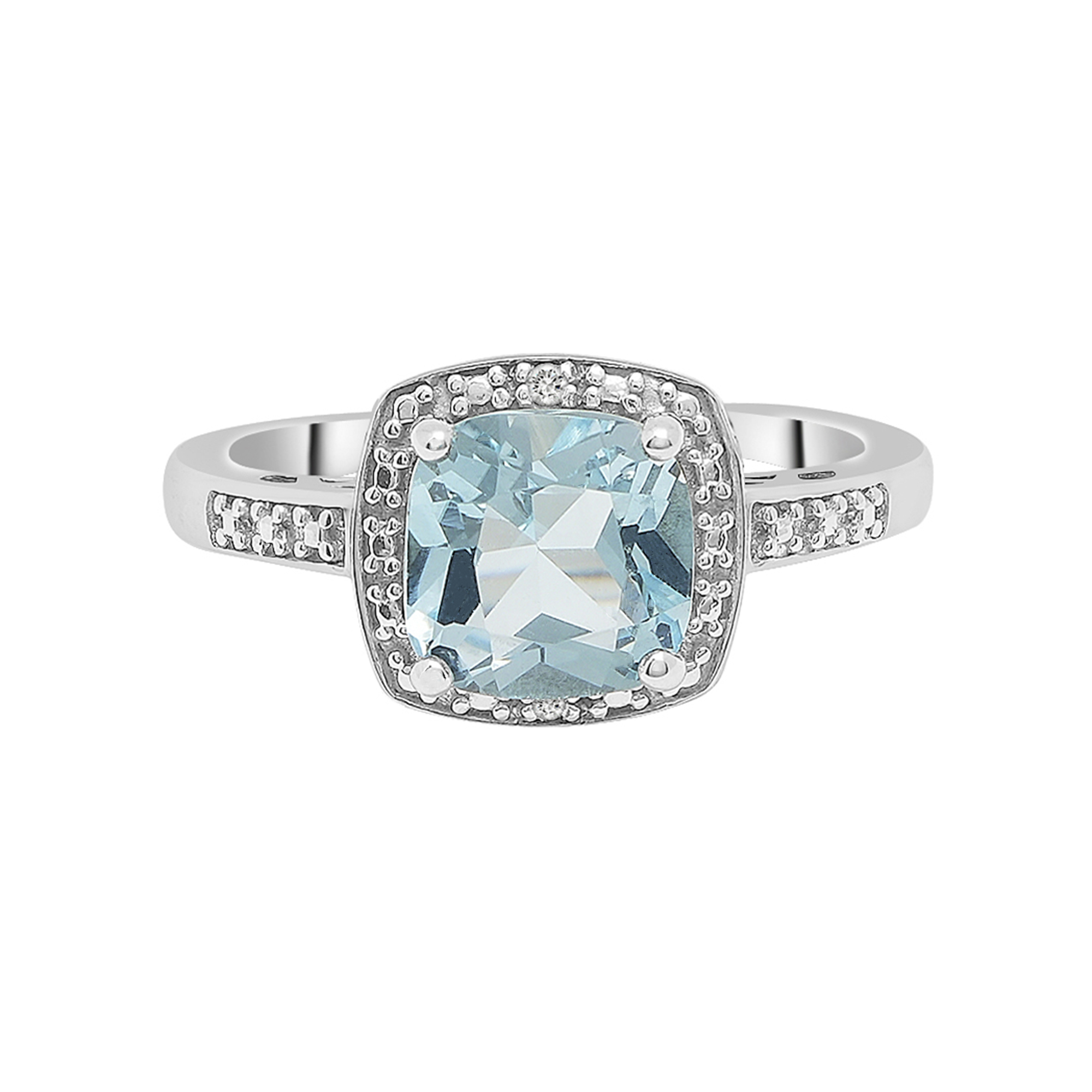 Blue Topaz and Diamond Accent Ring in Sterling Silver