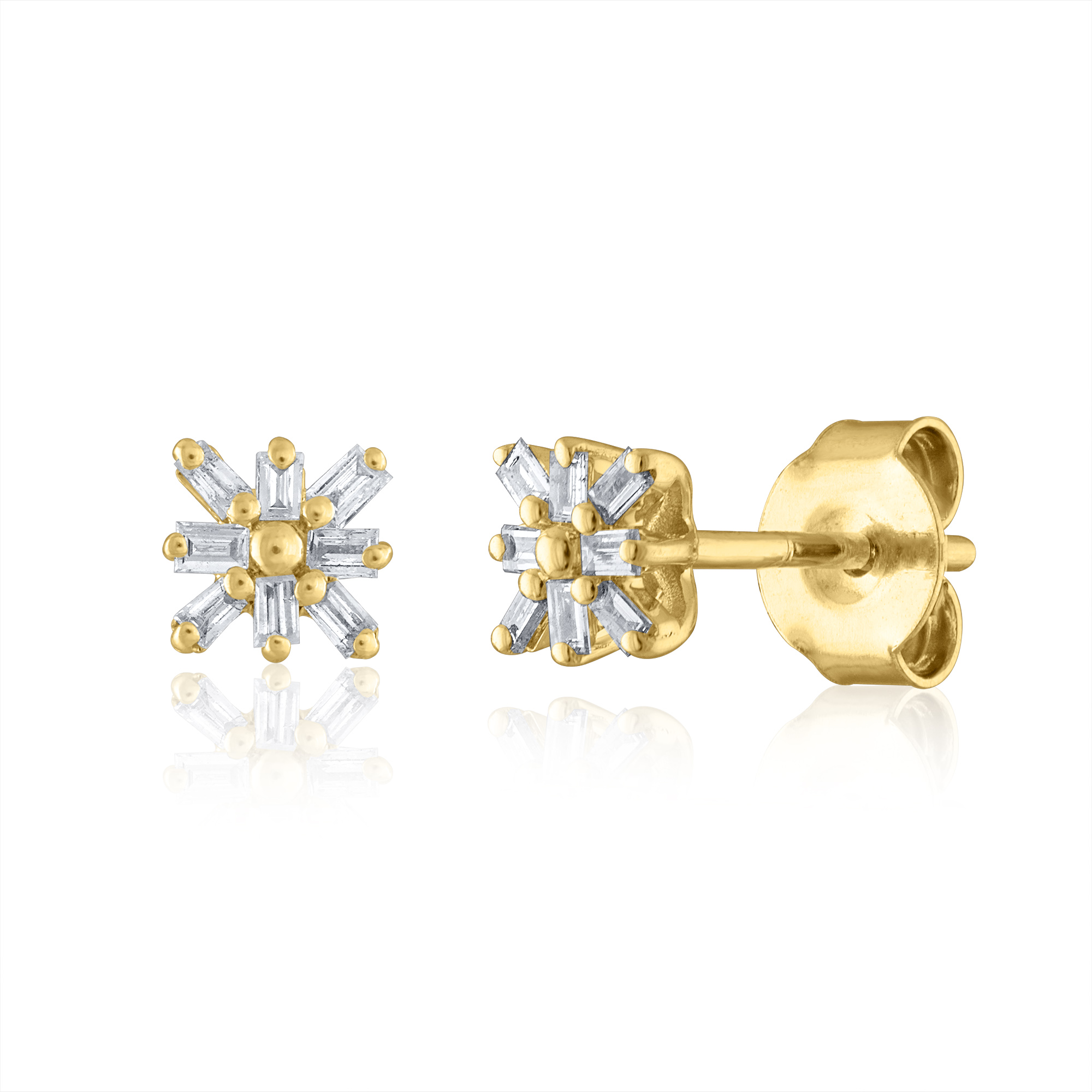 Diamond Stud Earrings in 14K Yellow Gold