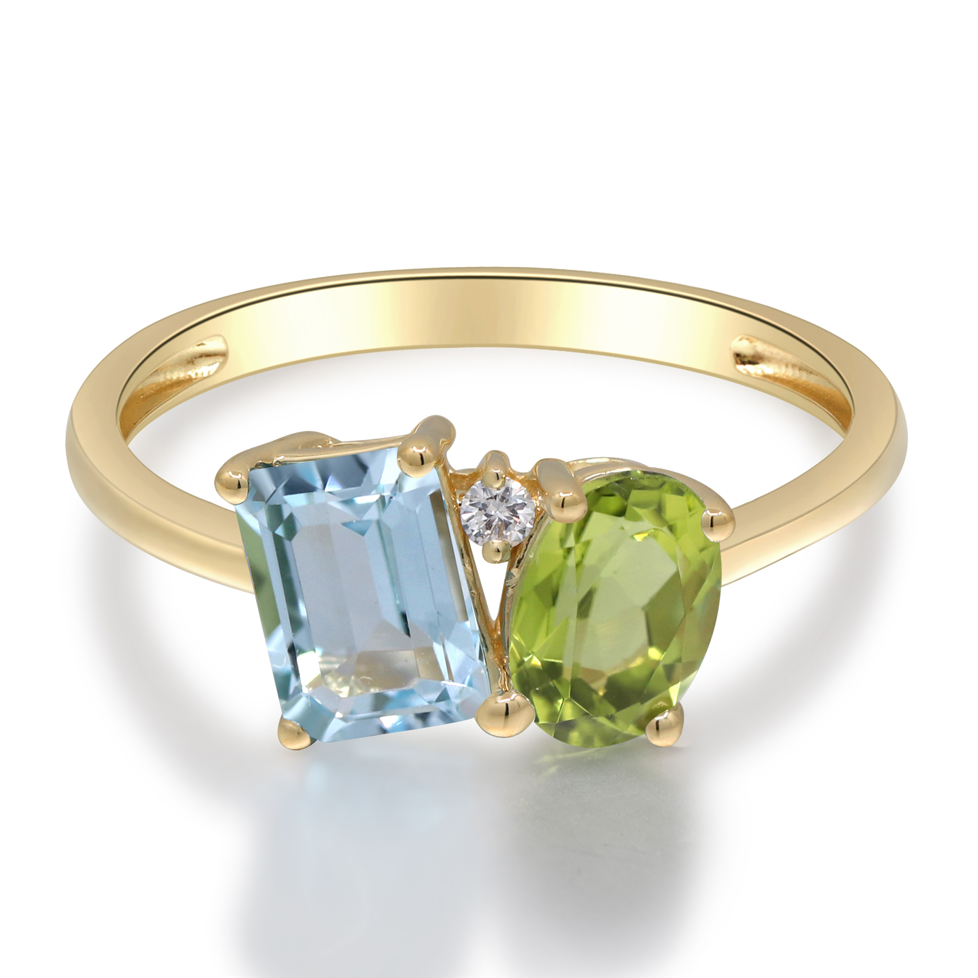 Peridot and yellow topaz on sale ring