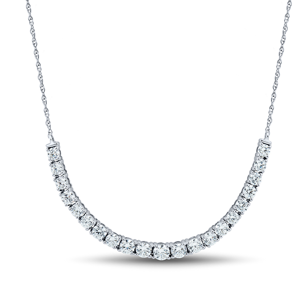 Lab Created White Sapphire Tennis Necklace in Sterling Silver