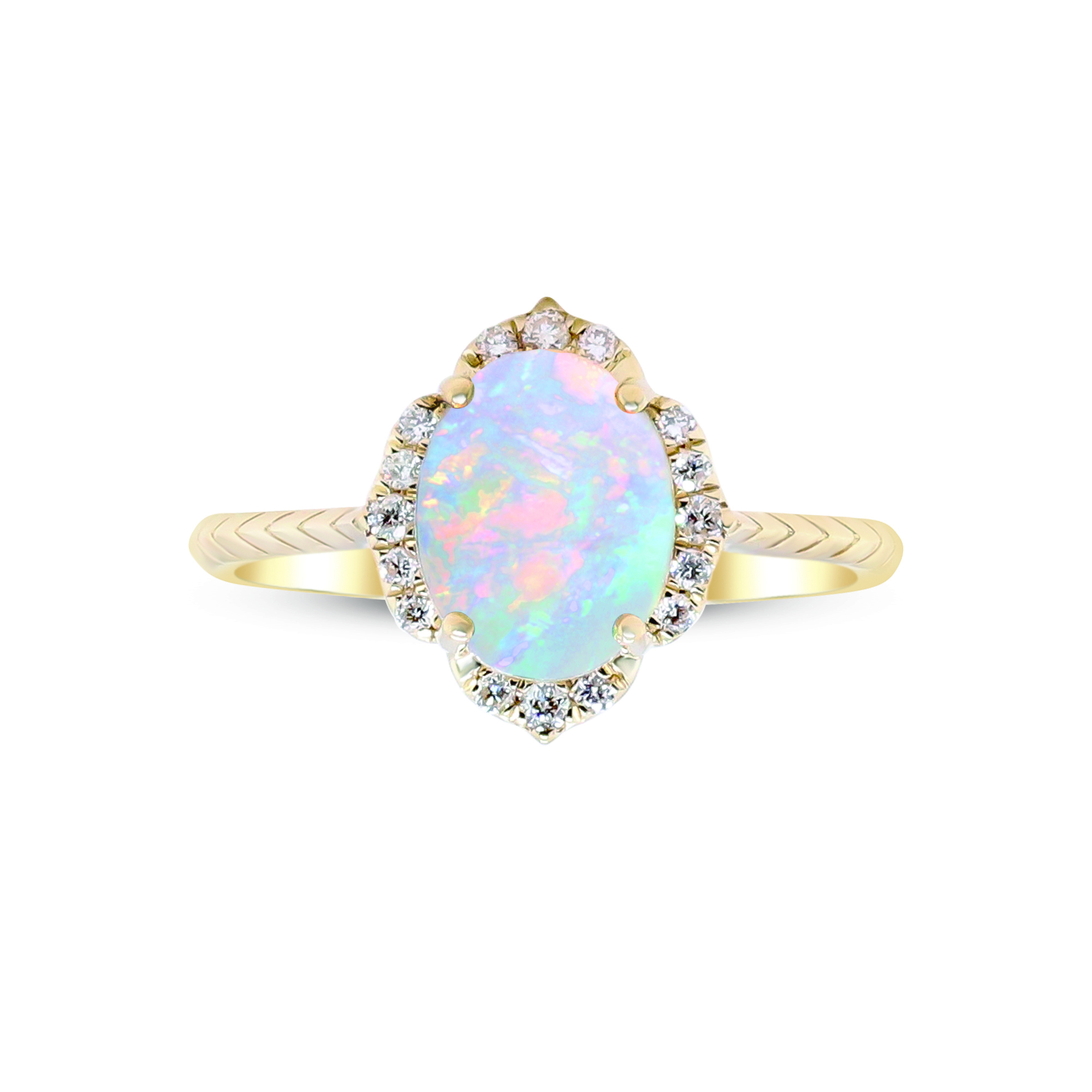 Oval-Shaped Opal and Diamond Ring| Helzberg Diamonds