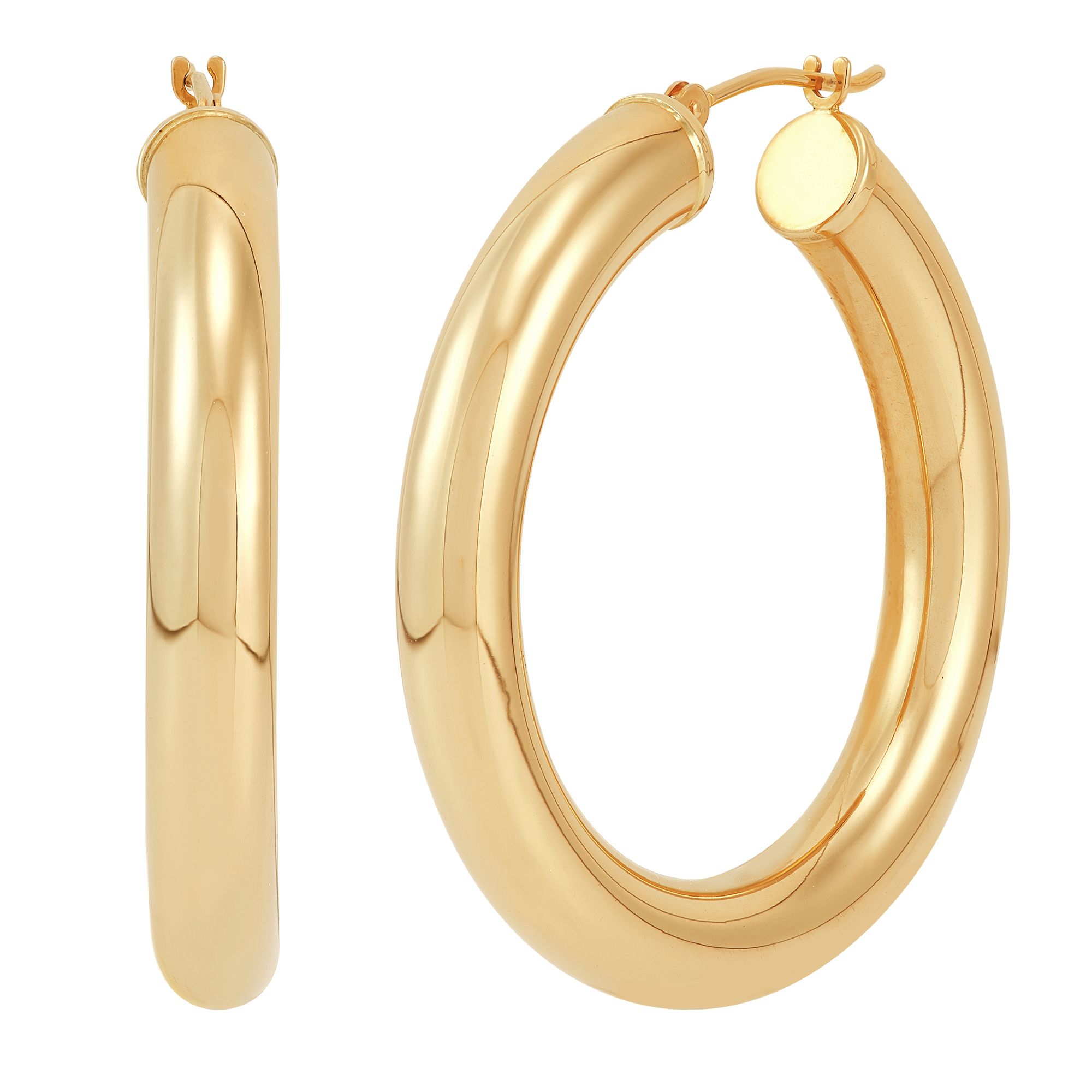 Hoop Earrings 14K Yellow Gold 30mm