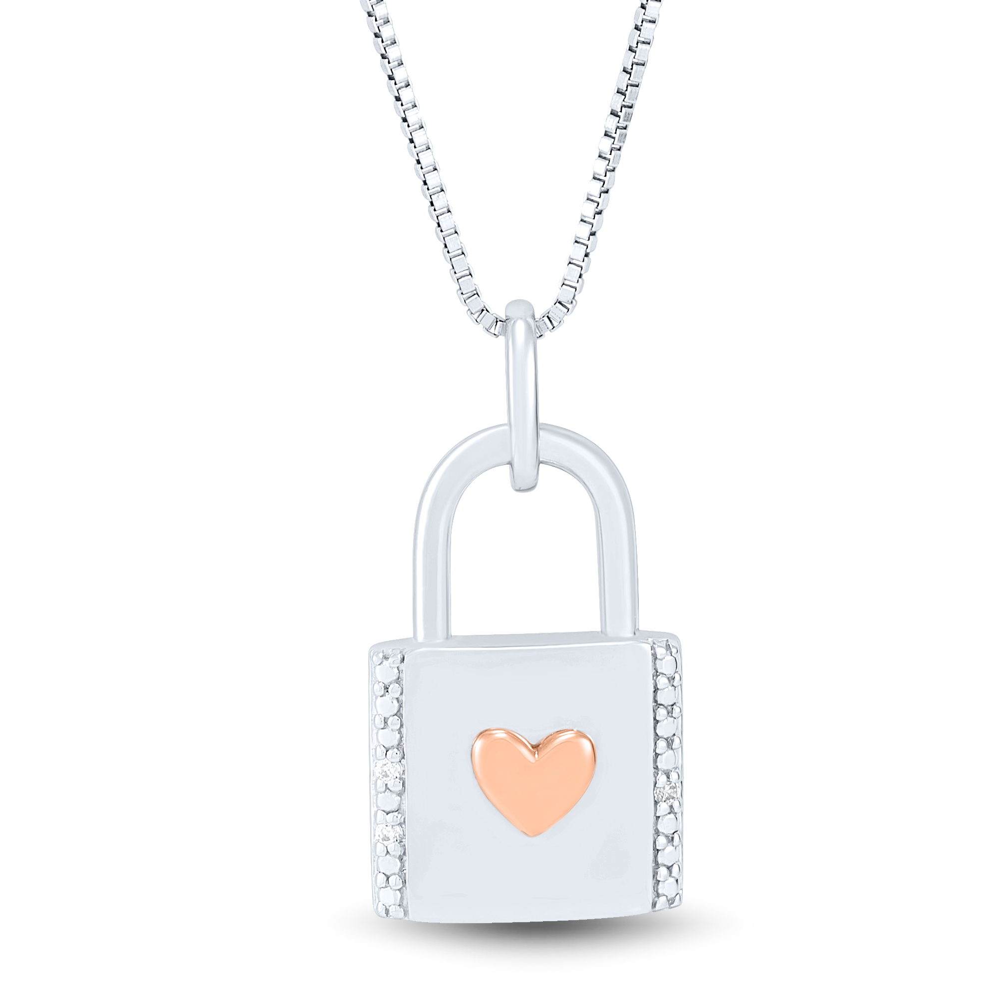 I Am Loved Diamond Heart Key Pendant Necklace