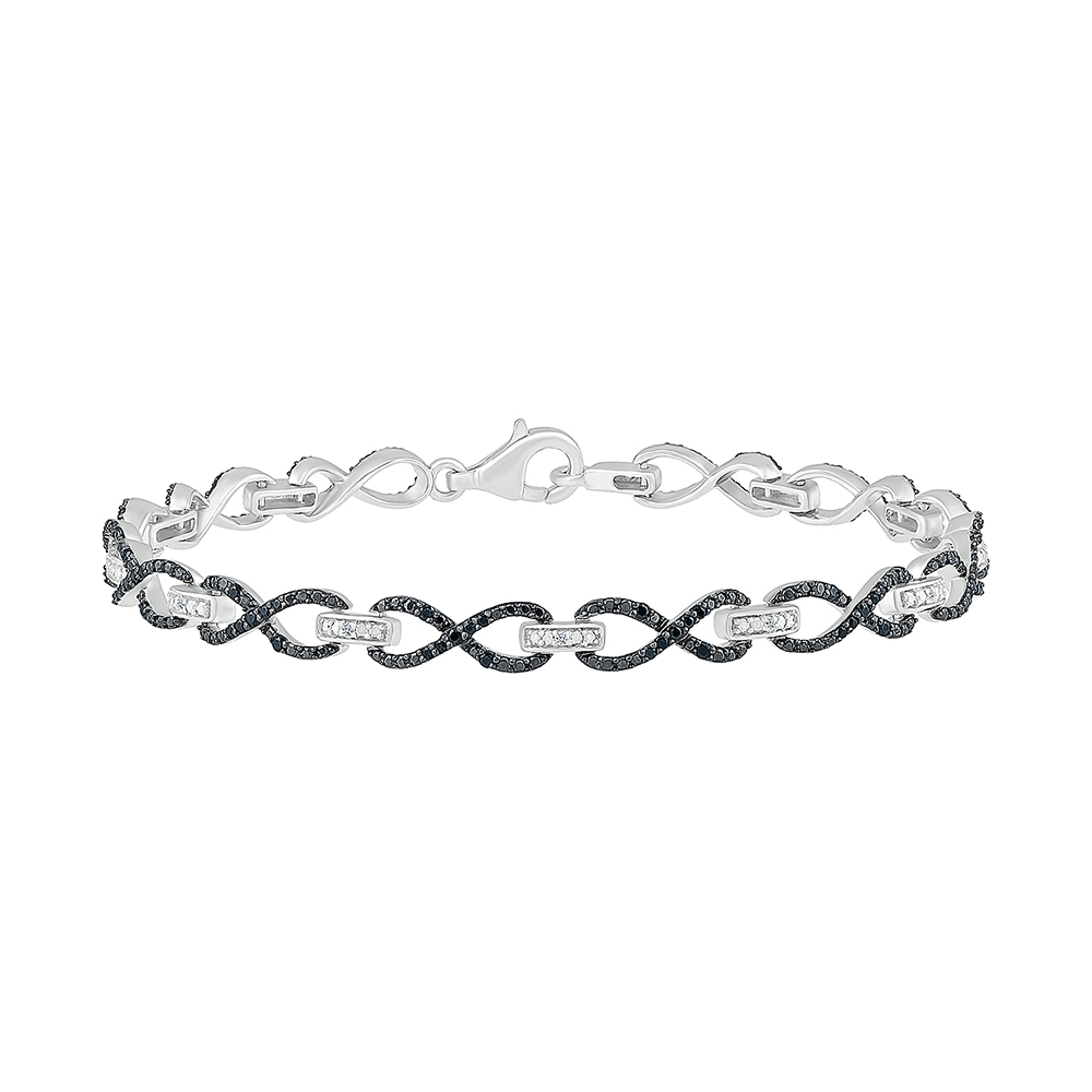 Infinity Bracelet with Black & White Diamonds (1/2 ct. tw.)