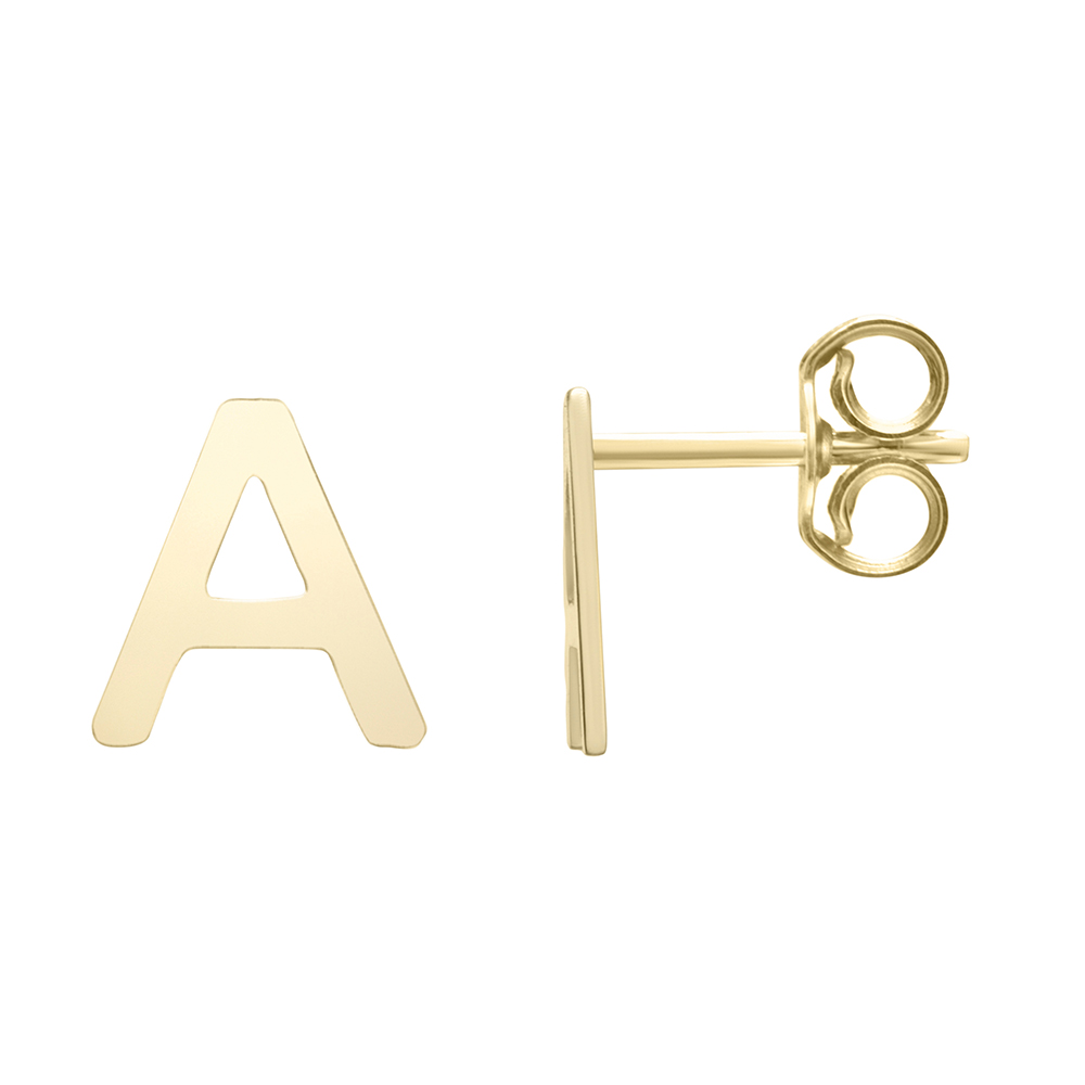 Dainty Letter Earring Studs | House of Saints Jewelry